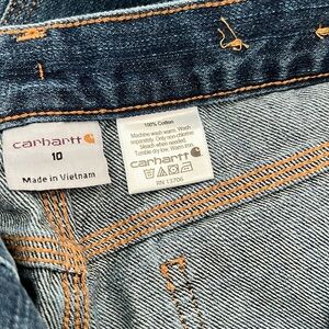 New Carhartt Boys size 10 denim dungaree pants